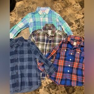Carter’s- Oshkosh B’gosh Bundles of 4 plaid buttons down shirt 3 years